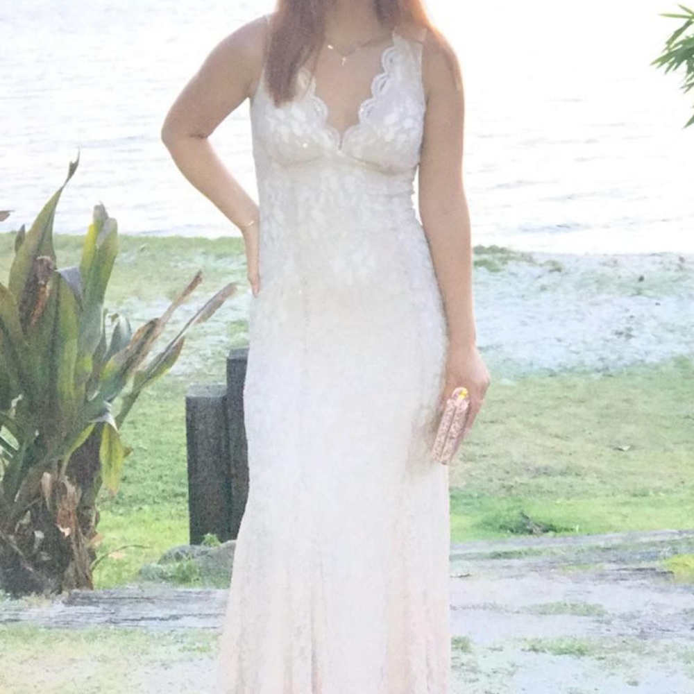 Prom Dress Open Back Glitter Lace Gown 5